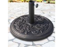 Base Guarda sol Redonda Preto Bronze Ø45,5x32cm Compatível Mastro Ø38/48mm Jardim Exterior ZIWEI STORE