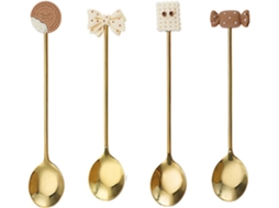 Juego De Cucharas De Postre De Acero Inoxidable, 4 Piezas