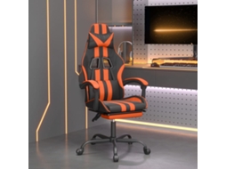 Vidaxl Cadeira Gaming Giratória+apoio Pés Couro Artif. Preto/laranja