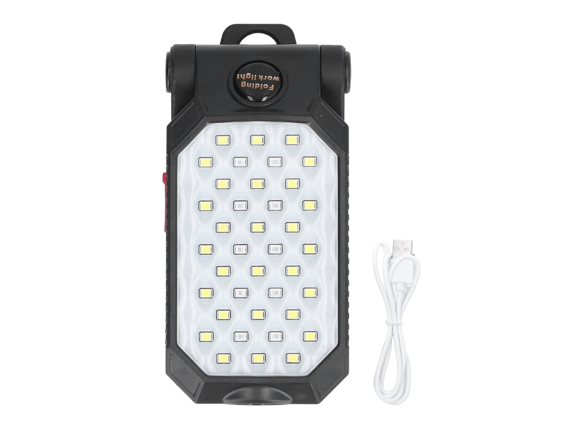 Lanterna Led Recarregável Cob com Ímã, Luz de Trabalho Ajustável e Ideal para Camping. CHABERLU