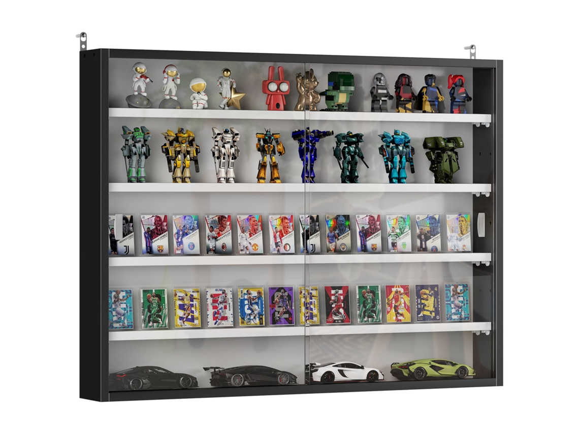 Estante/armário TOPBRICO com 5 compartimentos abertos, 45x21x170 cm, branco e carvalho
