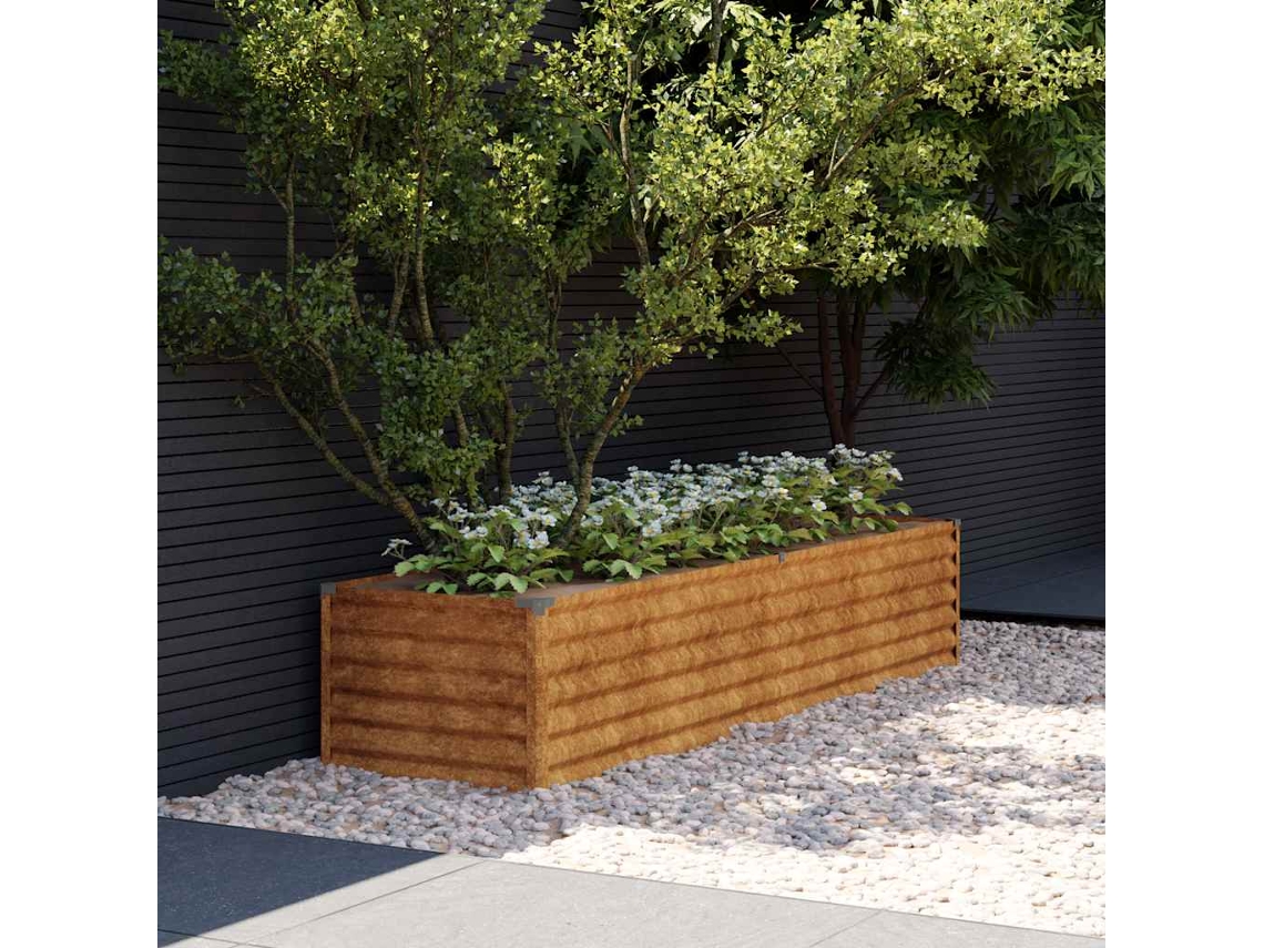 Vidaxl Canteiro Elevado De Jardim 194x50x36 Cm Aço Corten