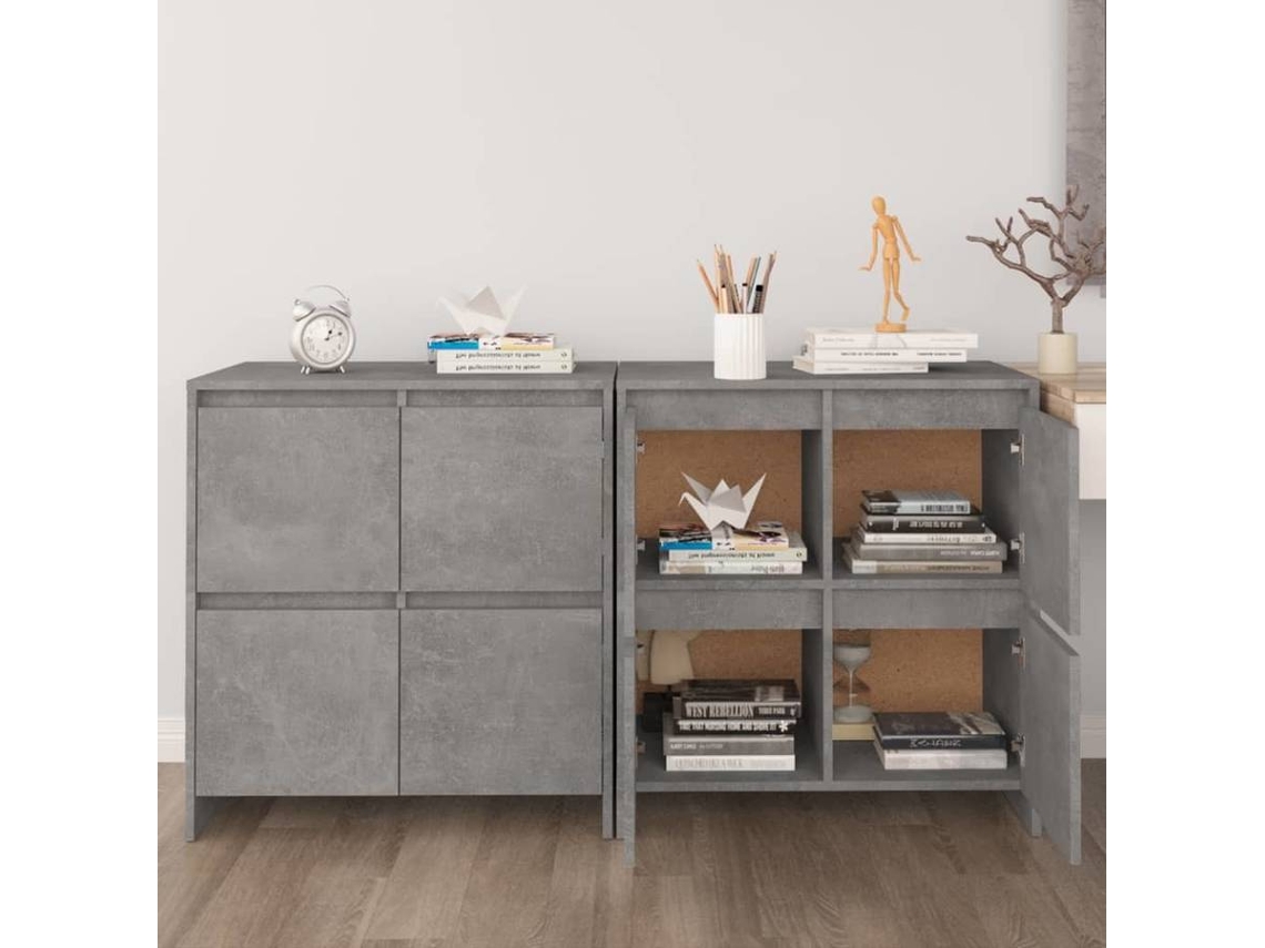 Sideboard, Sideboards Vidaxl Cinzeto Madeira Processada (n/a)