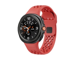 Bracelete Para Samsung Galaxy Watch 8 / 8 Classic - Silicone Com Fivela Reversa Preta No Estilo Clássico - Vermelha