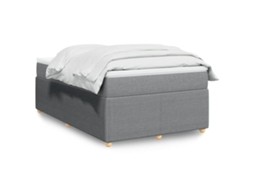 Vidaxl Cama Com Molas/colchão 120x200 Cm Tecido Cinza-claro