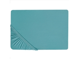 Sábana Beliani Hofuf De Algodón Azul 90x200x25