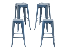 Pack 4 Bancos Torix Altos 76 Cm - Azul Petróleo