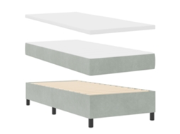 Conjunto 1 Cama Box Vidaxl Cinzento-claro Veludo (200 X 90 Cm)