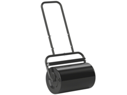 Rolo Para Relva Largura 58cm Ø32cm Para 38l Preenchível De Areia Ou Água Com Guiador Em U Para Jardim Preto