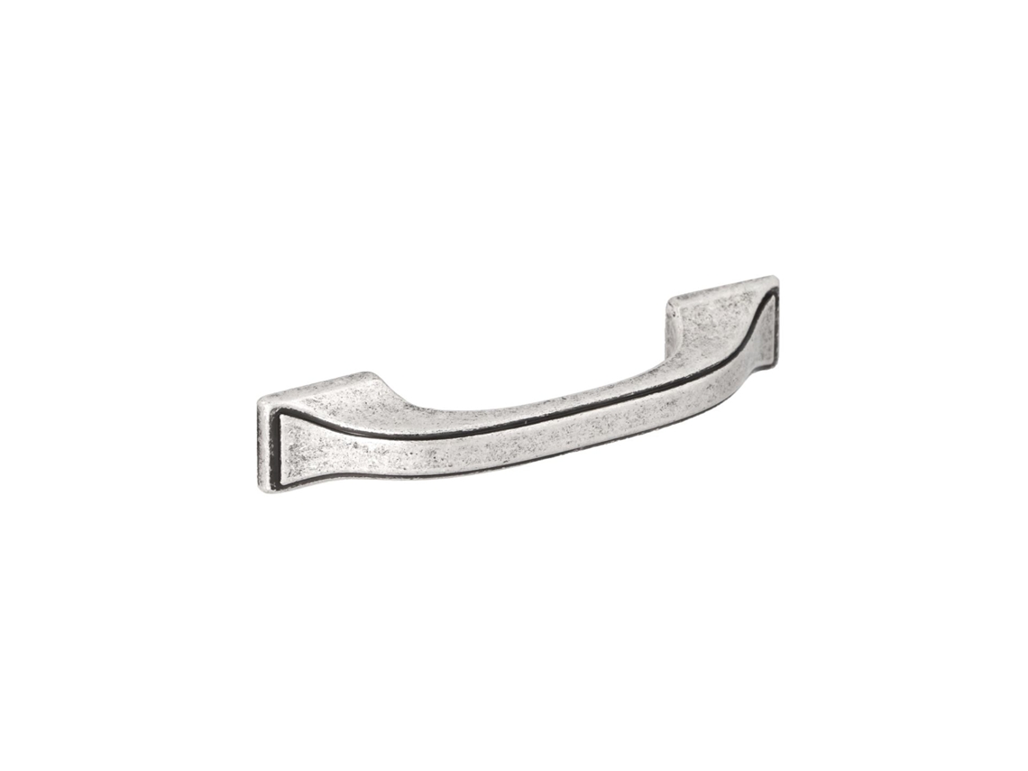 Puxador para Móveis Zamac Distância Central 64mm Prata Antiga Brilhante Conjunto de 25 HARDWAREXCHANGE