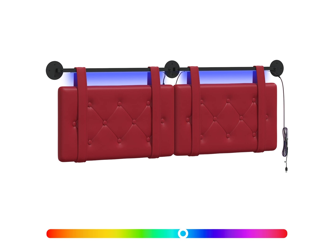 Conjunto 1 Cabeceira Vidaxl Vermelho Couro Sintético (150 X 55 X 5 Cm)