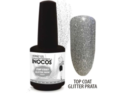 Verniz de Gel INOCOS Top Coat Glitter Prata (15 ml)