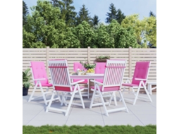 Vidaxl Almofadões Cadeira De Encosto Alto 6 Pcs Tecido Rosa