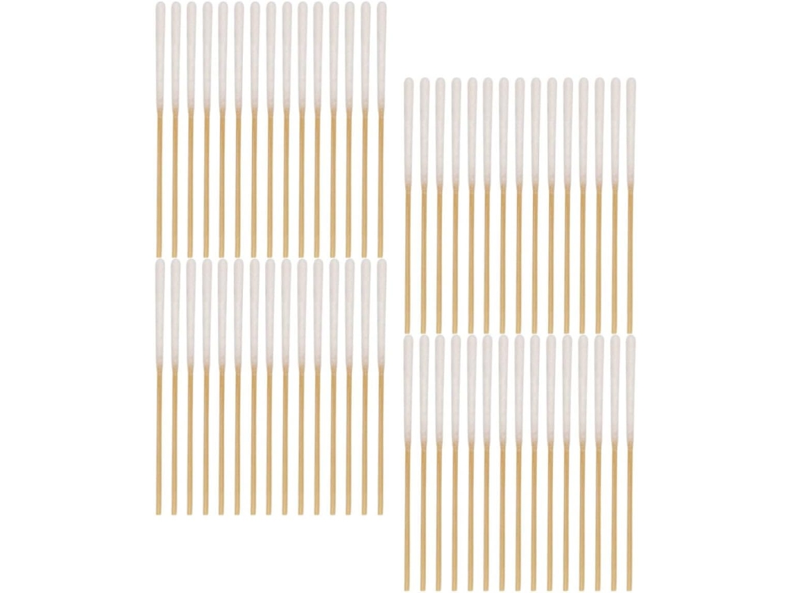Pacote com 60 cotonetes para maquiagem e limpeza, materiais adequados para todas as áreas.