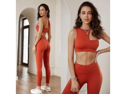 Conjunto de sutiã esportivo Fasst e calças de cintura alta para yoga, corrida e fitness