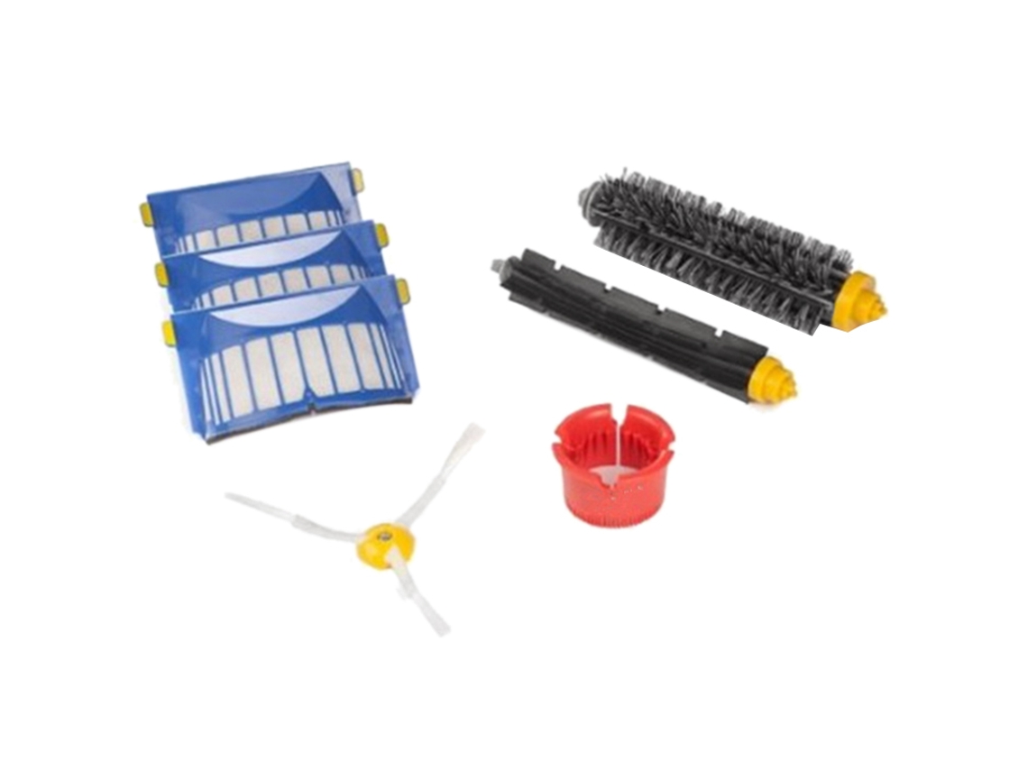 Kit de substituição, de escovas batedoras, escovas laterais com 3 braços, filtros aero vac, ferramenta de limpeza redonda para irobot roomba série 600