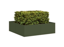 Vidaxl Vaso/floreira 100x100x30 Cm Aço Verde Azeitona