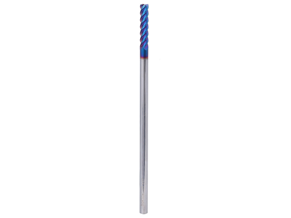 Fresa De Cabeça Plana 4-futas Aço Tungstênio Revestimento Nano Hrc65° Cnc 4x20x4dx100l