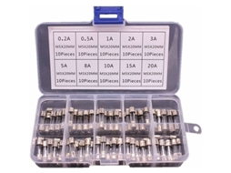 100 Fusíveis De Tubo De Vidro 5x20mm Em Caixa Fusível 0,2a 20a Slowmoose