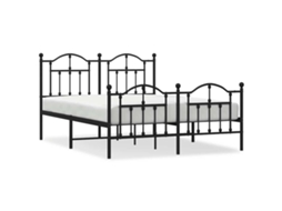 Bed Frame, Bed Frames Vidaxl Preto Aço (150 X 200 Cm)
