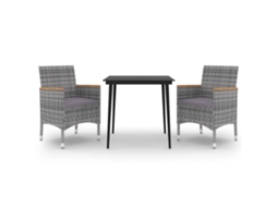 Garden Dining Set, Garden Dining Sets Vidaxl Cinzeto Rattan / Vime (80 Cm Table Length)