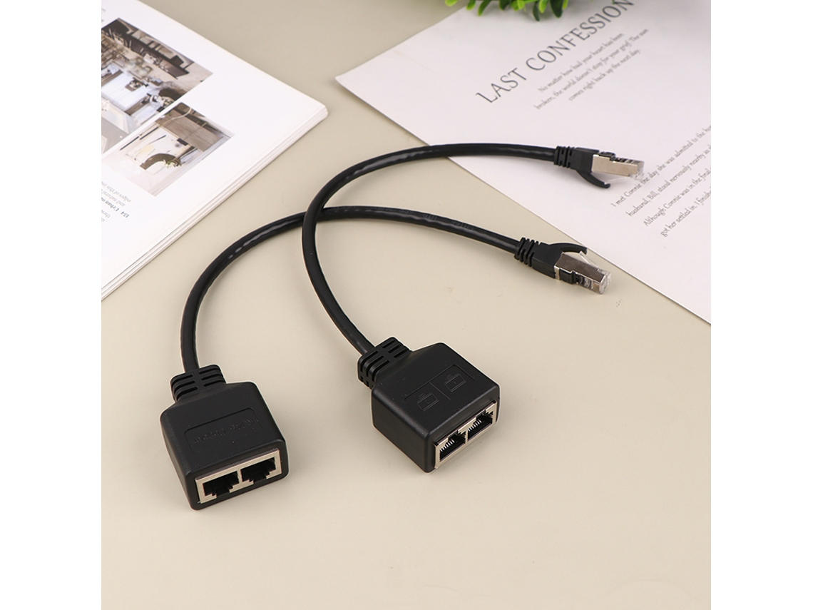 Cabo Divisor Ethernet Lan Rj45 1 Macho Para 2 Fêmeas-aquaforge