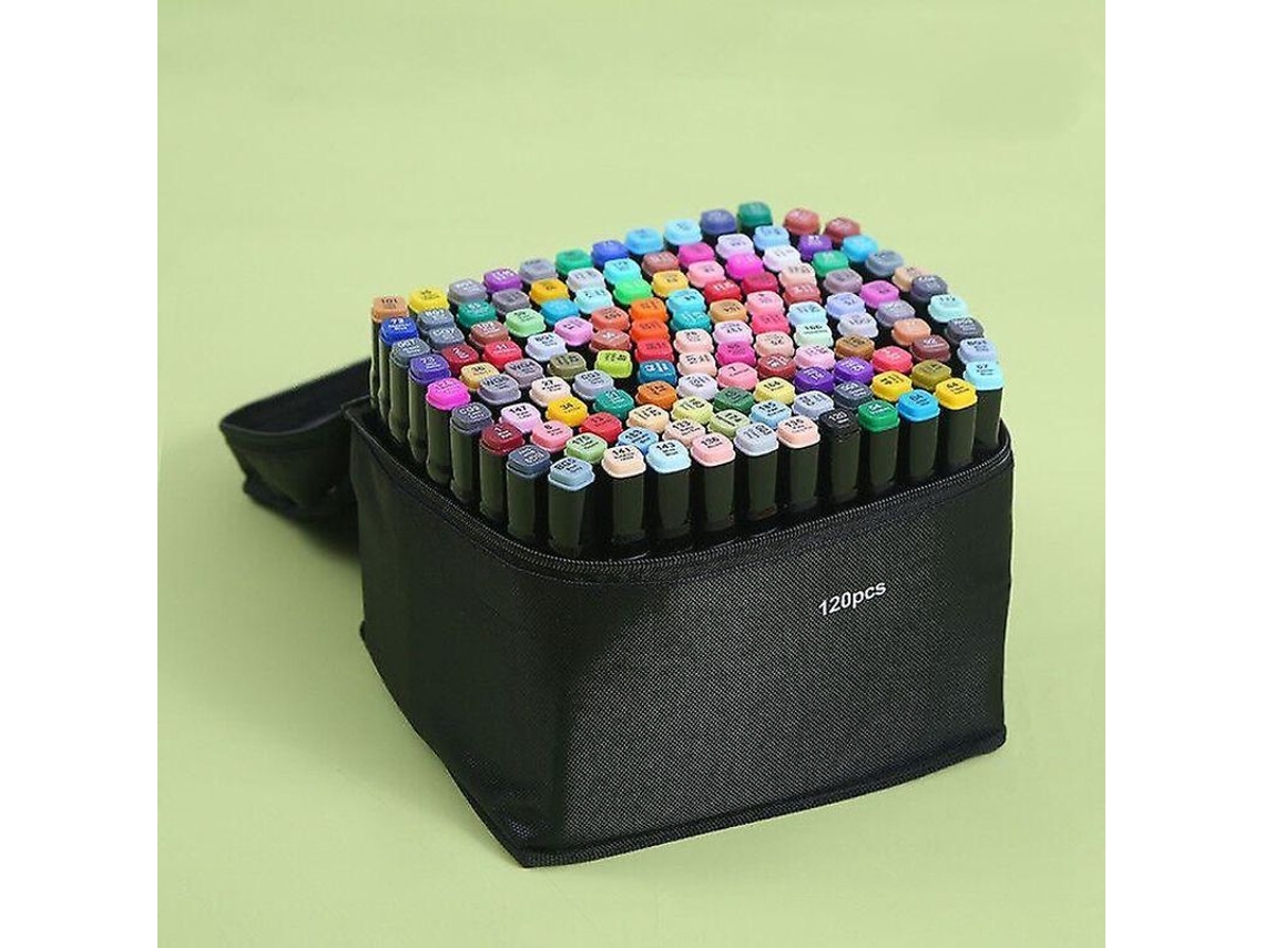 2026 120 Marcadores de Concha Negra de Cores, Canetas de Arte Permanentes para Desenho, Crianças e Adultos, Anime e Manga, Pontas Duplas