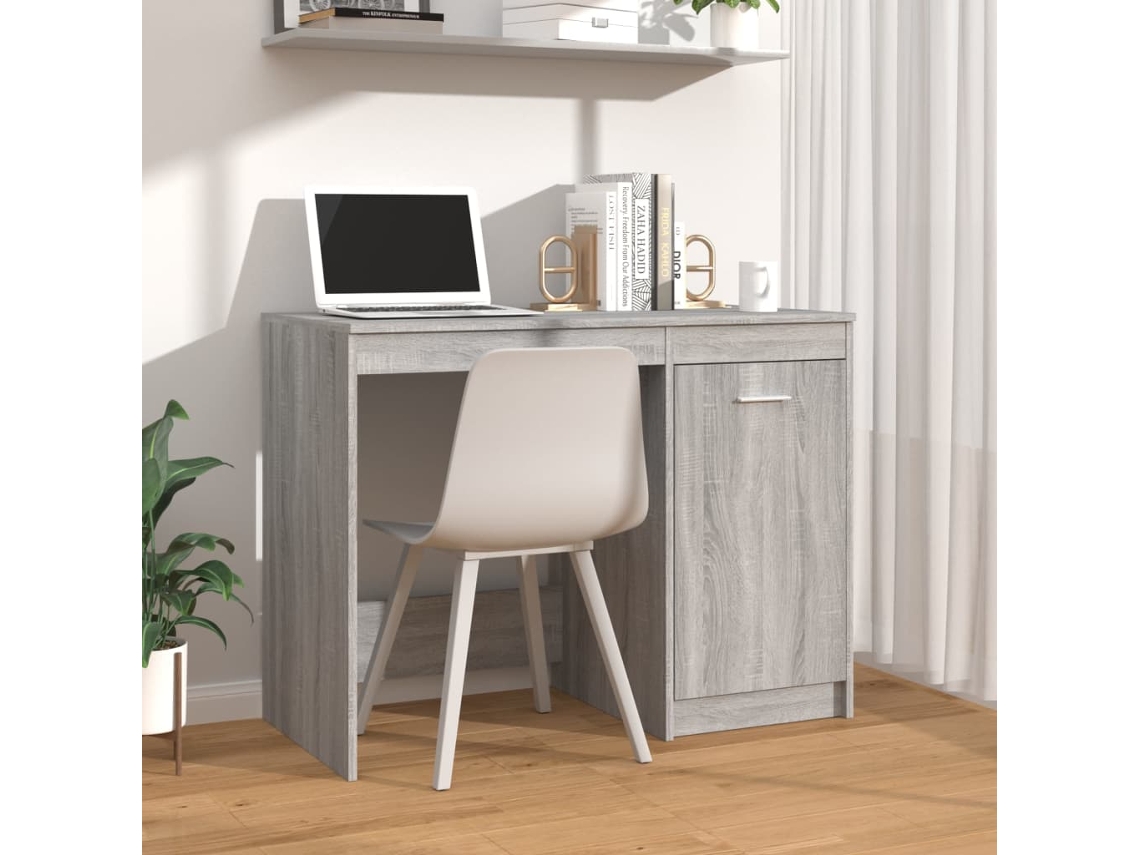 Vidaxl Secretária 100x50x76 Cm Derivados De Madeira Cinzento Sonoma