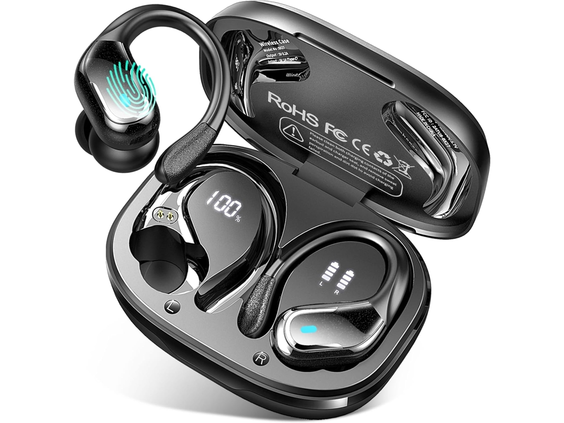 Fones Esportivos Bluetooth 5.4, 75h, Ipx8, 4 Microfones, Usb c ZYBLSSBB