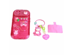 Aetheria capa de Celular Estéreo Animada para Iphone13 com Suporte e Decoração Urso Morango Tpu