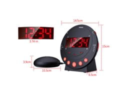 Despertador Baok com som alto, vibração, luz de flash ajustável, USB e visor LED para adultos, crianças e adolescentes.