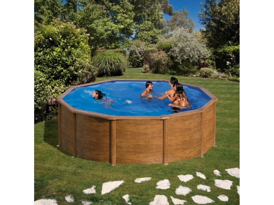 Piscina de Aço GRE Imitação de Madeira (300x120 cm)