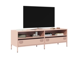 Vidaxl Móvel De Tv 135x39x43,5 Cm Aço Laminado A Frio Rosa