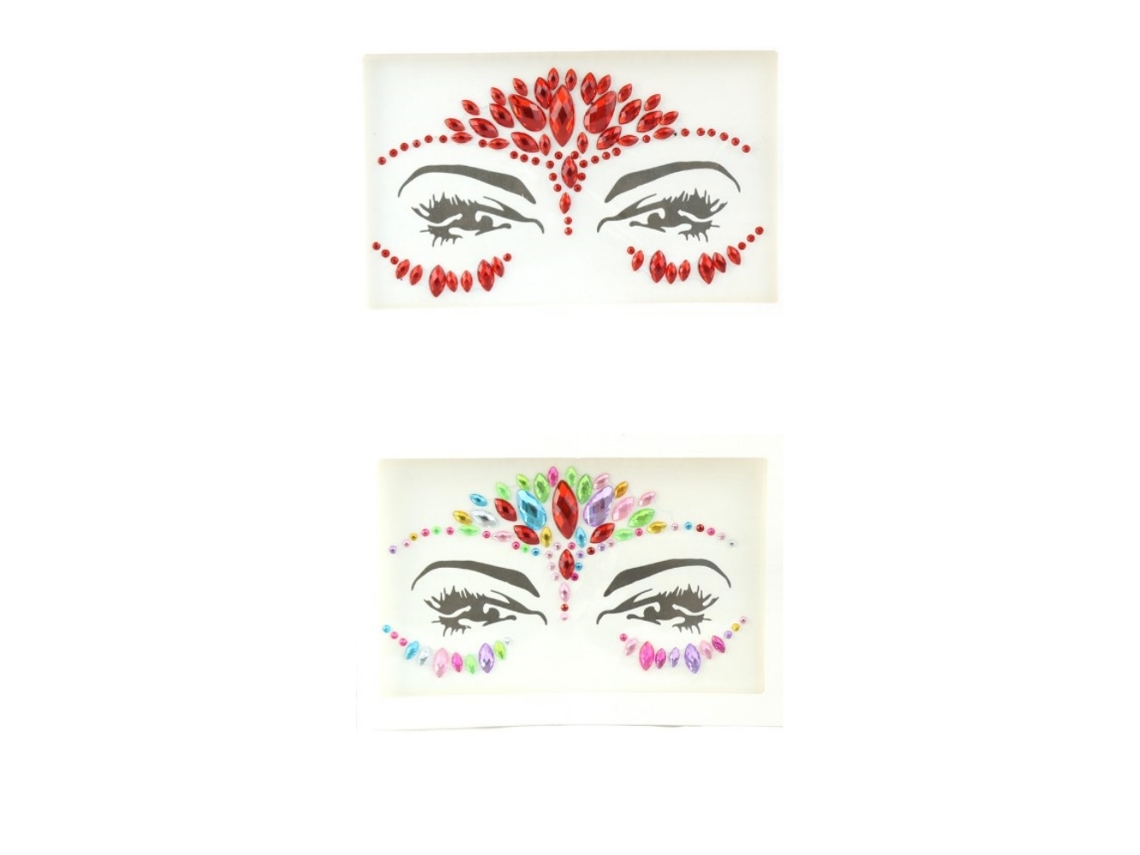 Gemas Corporais Para Olhos Tatuagem Temporária De Cristal Moderna E Bonita Para Festa Rave, Adesivos De Strass Vermelho E Preto Para Halloween, Autoa