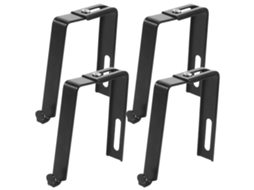 Rebe 4 Ganchos Ajustáveis para Porta Universal de Metal, Ganchos de Cubículo Pendente 8,00x3,70x1,30cm Negro