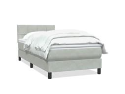 Cama com Molas/Colchão Veludo Cinzento Claro MAISON EXCLUSIVE (80x210 cm)