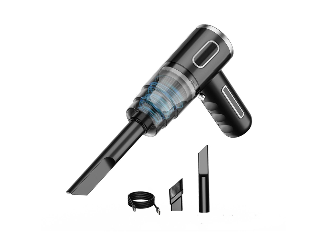 Aspirador De Pó Portátil Multifuncional Preto Para Carro, Sem Fio, Aspirador De Pó Portátil Para Carro, Doméstico, 2 Filtros, Preto Slowmoose