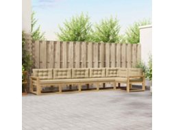 Vidaxl Conjunto De Sofás Para Exterior 4 Unid. Branco E Bege Poliéster