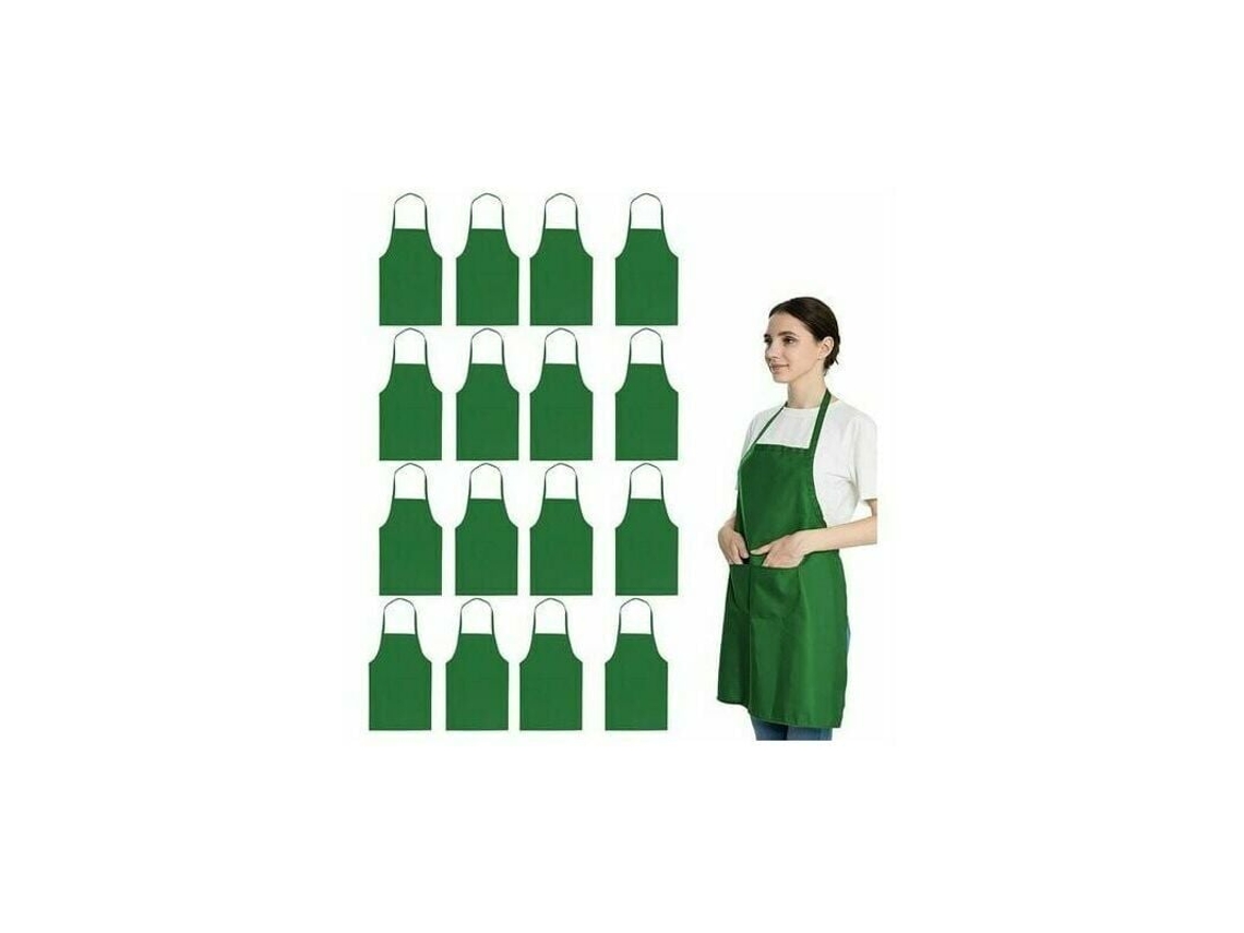 Avental Verde A Granel Para Festas Na Cozinha, Avental Leve, Durável E Confortável Com 2 Bolsos Frontais Para Fácil Armazenamento, Avental Unissex Pe