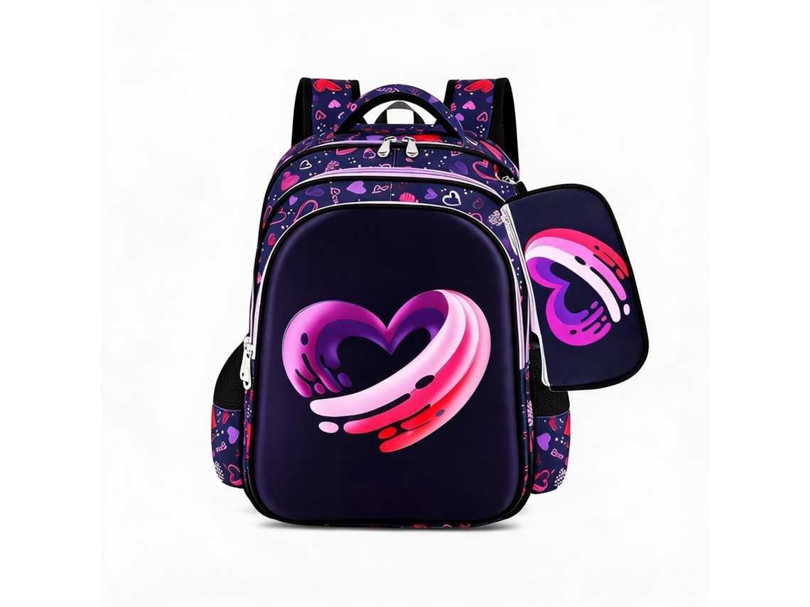Mochila De Estudante 3d Casca Rígida, Leve, Suporte Lombar, 14 Polegadas Com Estojo Incluído