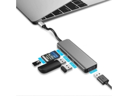 Lurelia Hub Usb-c T504 5 Em 1 Com Leitores Sd/tf, Cabo 15 Cm, 5 Gbps