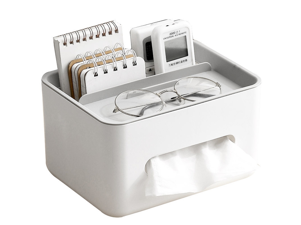 Porta, Guardanapos Multifuncional E Suporte Para Controle Remoto, Ideal Para Guardar Canetas E Materiais De Escritório, Organizador De Gaveta, Cinza