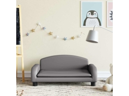 Vidaxl Sofá Infantil 70x45x30 Cm Couro Artificial Cinzento