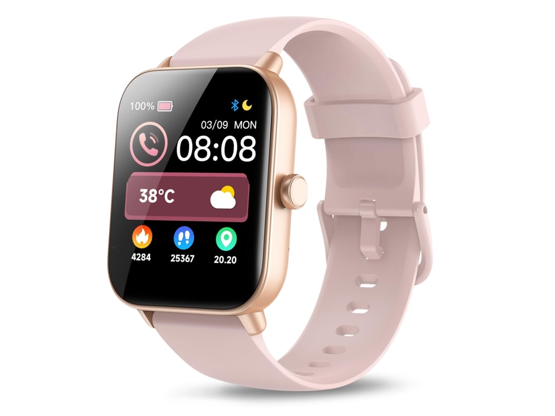(rosa) Smartwatch Feminino Com Bluetooth E Funcionalidade Alexa Multifuncional.