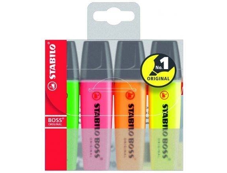 Pack 4 Marcadores Fluorescentes  Boss Original