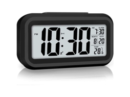 2026-reloj Despertador Digital Baterías Luz Nocturna Inteligente Pantalla Grande Niños Dormilones Habitación Negro
