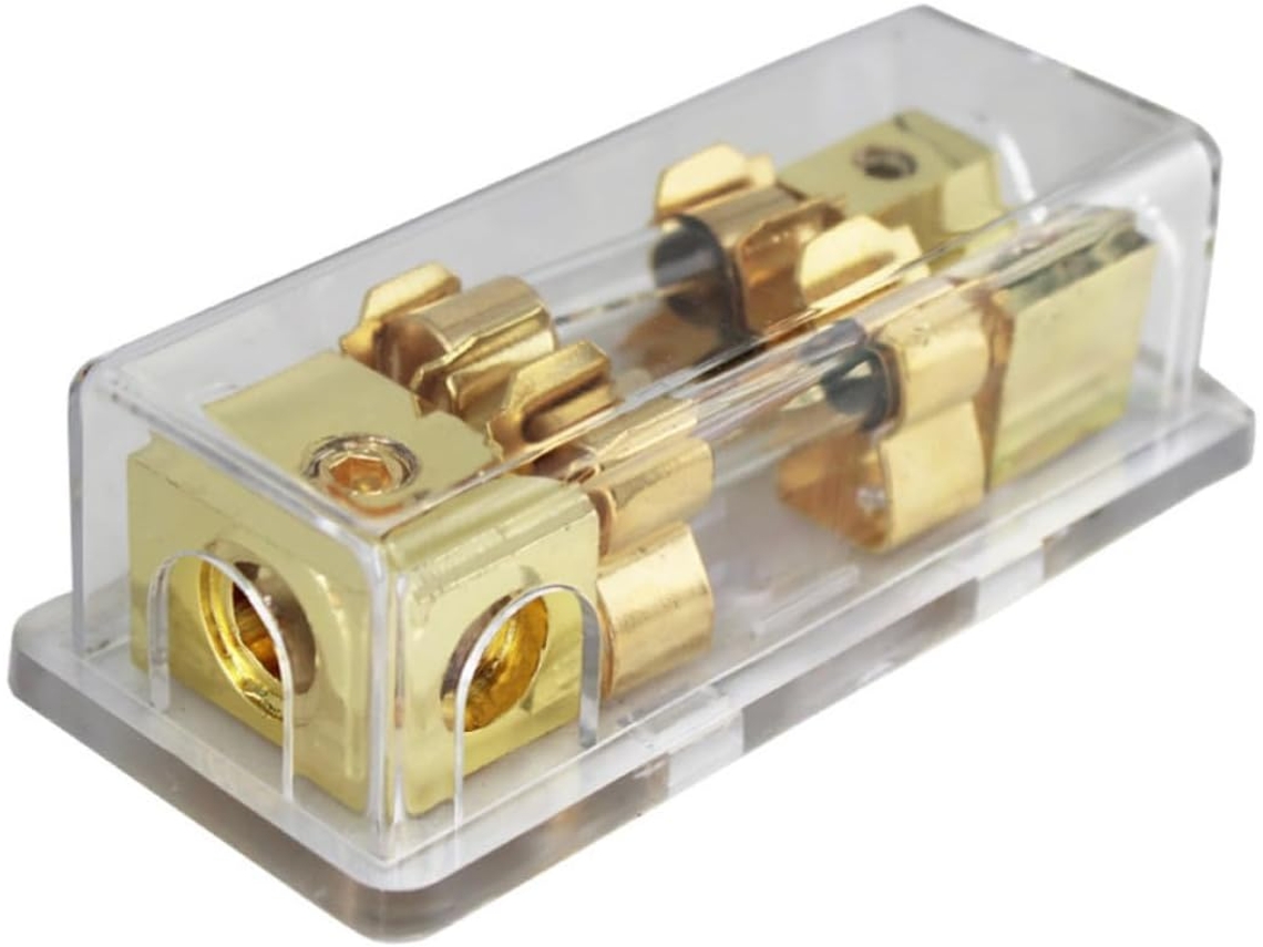 O porta-fusível protege contra sobrecarga para cabos de áudio de 60A, com base em ABS.