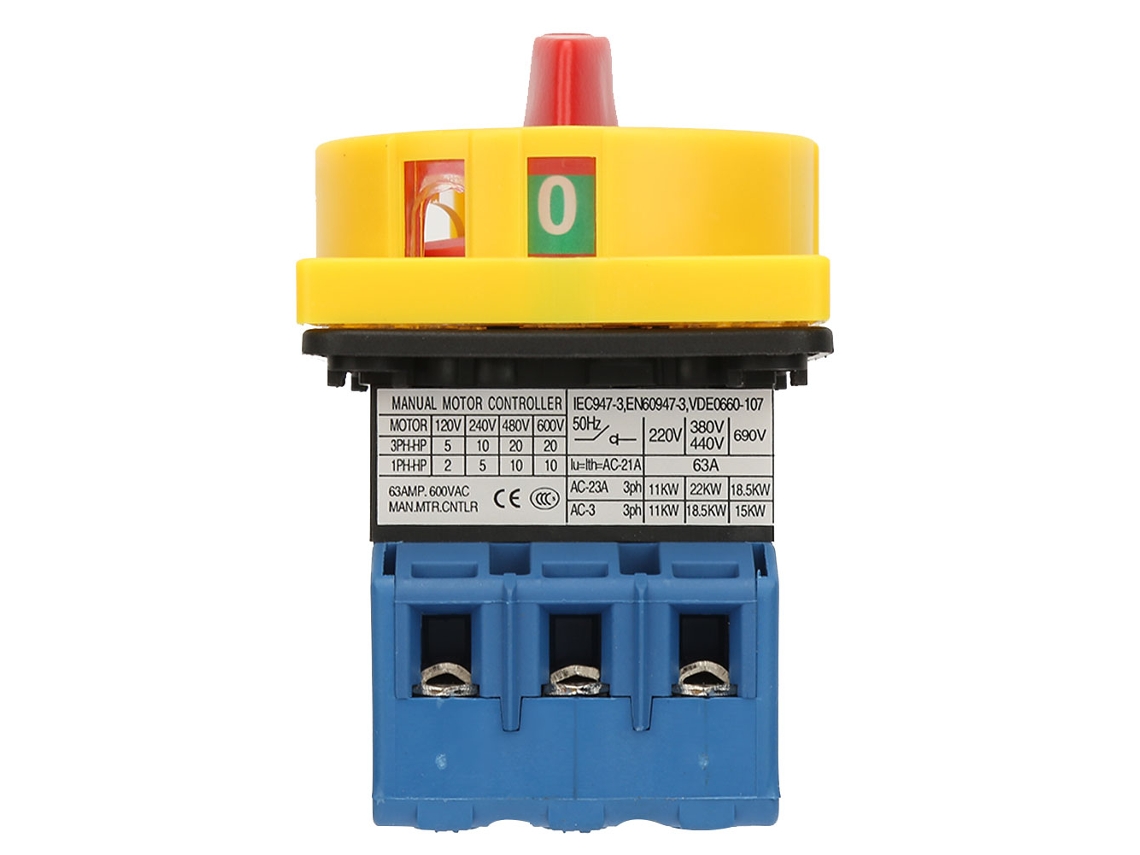 Laxiscreed Interruptor De Circuito Móvel 3p 40a/63a Comutador Rotativo De Dupla Posição