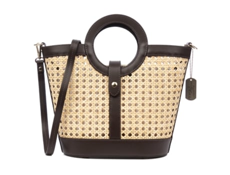 Mala De Ombro De Mulher Firenze Artegiani Barbarano Autêntico Combinado Castanho (25.5)