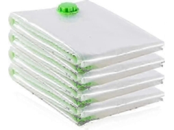 Pacote Com 4 Sacos De Armazenamento A Vácuo Xl Para Roupas E Cama, 120x100cm Compressão Economi Espaço